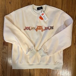 Cream cider cat sweatshirt